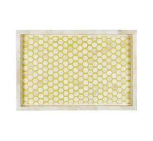 Plateau de service artisanal en os incrusté, motifs floraux complexes, écologique, pour une décoration luxueuse de la maison et de la cuisine - Product Image 3