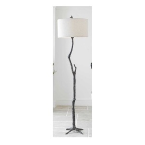Table de chevet décorative en métal doré avec abat-jour en tissu blanc Lampe de table de chambre à coucher pour le salon - Product Image 5