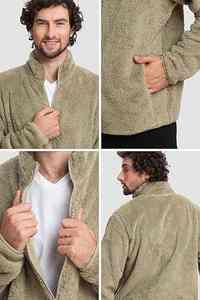 Veste polaire douce pour homme OEM, fermeture éclair intégrale, col montant, coupe-vent, écologique, respirante, poches avant - Product Image 4