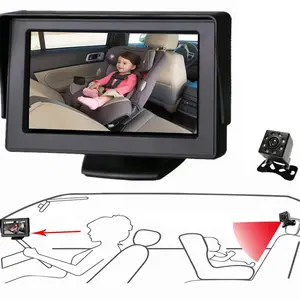 كاميرا مراقبة للأطفال في السيارة لاسلكية مخصصة بجودة 1080 بكسل بمقعد السيارة