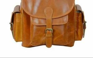 Sac à dos en cuir huilé fabriqué en Inde sur mesure, finition en laiton antique, léger, grande capacité, sac pour ordinateur portable, poly drill - Product Image 4