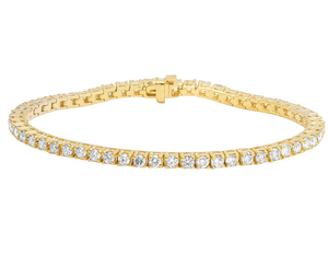 Women's Tennis Bracelet in 925 Sterling <b>Silver</b> Gold Plated VVS Moissanite Luxury Jewelry <b>for</b> Gift & Party Occasions - Product Image 1