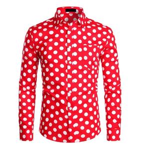 Camisa Formal de Manga Larga Personalizada de Primera Calidad para Hombre, Camisa con Estampado de Lunares a la Moda, Camisa de Vestir Informal para Hombre - Product Image 1