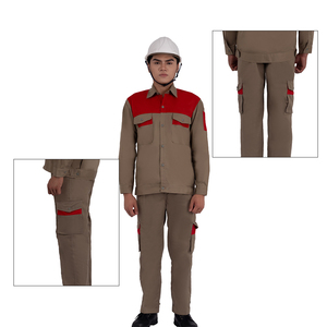 Camisas de trabajo de algodón de alta visibilidad y manga larga para hombre, ropa de construcción reflectante, bolsillos delanteros resistentes para ropa de trabajo - Product Image 5