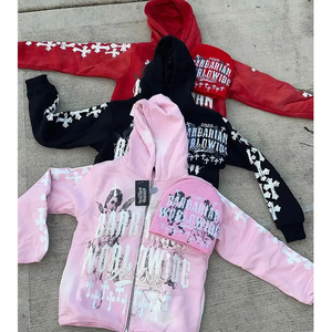 เสื้อมีฮู้ดของผู้ชายผ้าคอตตอนเนื้อหนาพิมพ์ลายแบบเรียบ - Product Image 2