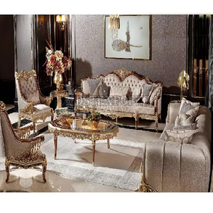 Juego de sofás de diseño clásico altamente elaborado, precio de fábrica, muebles de sala de estar de lujo, exportadores, chaise de vestíbulo de cuero de tamaño personalizado de EE. UU. - Product Image 1