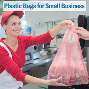 HDPE/LDPE Poly T-<b>shirt</b> Plastic Bags, Plastic Bags for Grocery, Fruit, Vegetables, Supermarket, Custom Size and Color - Product Image 5