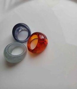 Resin Acrylic Rings Round Shape Handcrafted Love Ring Women Party Jewelry Wholesale Supply for Best Price - Product Image 2