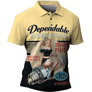 Colección de verano de lujo para hombres 100% algodón de manga corta de gran tamaño de alta calidad de punto para Polos estampado 3D antiarrugas - Product Image 5