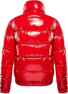 เสื้อแจ็คเก็ตบอมเบอร์พัฟเฟอร์ผู้ชายทรงโอเวอร์ไซส์ คอตั้ง ผ้าฟลัฟฟี่ สั่งทำพิเศษ สำหรับฤดูหนาว ผ้าแคนวาส กันน้ำ มีซิปและกระเป๋า เหมาะสำหรับกิจกรรมกลางแจ้ง เล่นสกี สไตล์ไฮสตรีท - Product Image 6