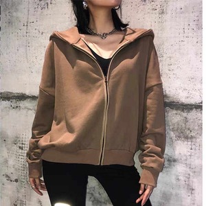 Sudadera con Capucha de Terciopelo Extra Grande de Alta Calidad para Mujer, Estilo Urbano, Personalizada, Bordada, para Otoño e Invierno - Product Image 1