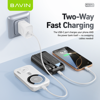 BAVIN Li-Polymer PC1037S Plug Uk 5000mah Holder Wireless Power Bank avec câble Usb