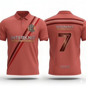เสื้อผู้ชายคุณภาพสูง พิมพ์ลายแบบซับลิเมชั่น ระบายอากาศได้ดี เหมาะสำหรับกีฬากอล์ฟ ผลิตจากผ้าโพลีเอสเตอร์ผสมฝ้ายแบบซักแล้ว - Product Image 1