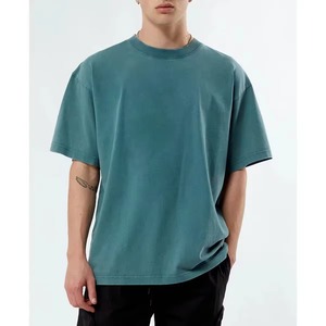 Nueva temporada de verano, camisetas 100% algodón para hombre, tallas grandes, diseño con impresión de logotipo personalizado en la parte delantera, camiseta lisa de alta calidad - Product Image 1