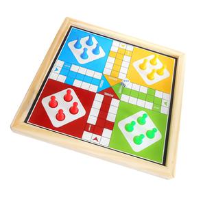 wholesale supplier 2-in-1 Ludo <b>wooden</b> Board Game Snakes <b>Ladders</b> Digital Printing Fun for Adults - Product Image 6