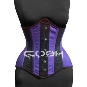 Corsés de Algodón Negros y Morados con Cintura Ancha y Curvas Extremas, Debajo del Busto |   Faja Reductora de Cintura y Abdomen con Soporte de Busto - Product Image 1