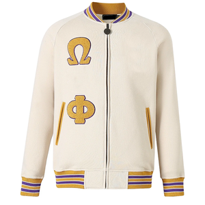 Chaqueta Universitaria Griega para Mujer 2026, Nueva, de Felpa y Cuero, con Logotipo Bordado en Chenilla, Acolchada, Corta, Térmica para Invierno - Product Image 1