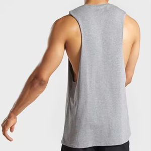 Gimnasio Correr Deportes Camisetas sin mangas para unisex Algodón de alta calidad de gran tamaño Hombres Entrenamiento Gimnasio Camiseta sin mangas - Product Image 2