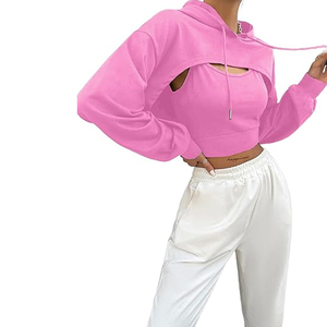 Nouvelle Arrivée : Sweats à Capuche Courts pour Femmes, Respirants, Anti-Boulochage, Tenue Décontractée, Broderie Personnalisée sur le Devant, Prix Bas - Product Image 2