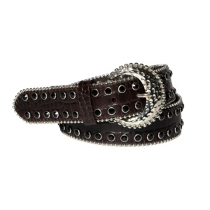 À la mode rétro en cuir de vachette Western Cowboy gilet avec congé en relief hommes Punk Rivet ceinture alliage boucle Style occidental ceinture en cuir - Product Image 3