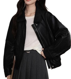 แจ็กเก็ตหนังมีซิปสำหรับผู้หญิงแจ็กเก็ตแฟชั่นลำลองสีตามสั่ง - Product Image 1