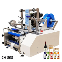 Machine d'étiquetage de bouteilles semi-automatique YM130 de bureau, 50 pièces/min, pour bouteilles rondes en plastique et en verre