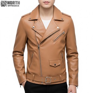 Veste en cuir hommes 2025 personnalisé de haute qualité mode imprimé automne hommes vestes en cuir Racer Bomber veste personnalisée - Product Image 3