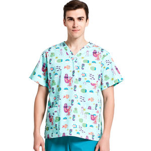 Ensembles d'uniformes de gommage costume médical uniforme d'hôpital couleur unie col en v uniforme d'infirmière personnalisé - Product Image 5