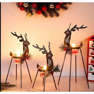 Decoraciones navideñas Reno Tealight Portavelas Superventas Centro de mesa y exhibición en el precio más barato - Product Image 2