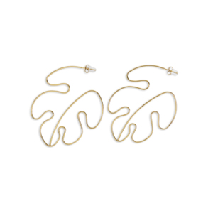 CUCOCUCA YXQ E157 Orecchini minimalisti ed eleganti in acciaio inossidabile color oro con finitura dorata, linea semplice a forma di foglia, alla moda - Product Image 1