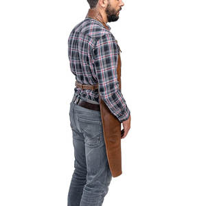 Custom Made Logo <b>Leather</b> Bib High Quality Adjustable Unisex Workshop Kitchen Oversleeve for Cleaning Home or Office Use - Product Image 4