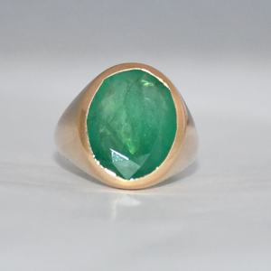 แหวนวงแหวนอัญมณีทรงรีตัดรูปขอบสีโรสโกลด์ทำด้วยมือแหวนแหวนแหวนพลอยธรรมชาติสำหรับทุกเพศของขวัญวันครบรอบแต่งงานปาร์ตี้ - Product Image 1