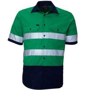 เสื้อทำงานแขนสั้นผ้าฝ้าย 100% - เสื้อสะท้อนแสงสีส้มพร้อมโลโก้สั่งทำ - Product Image 4