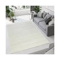 Handmade Wool Braided Loop Pile Carpet Rug Non-Slip White Choti Pattern for Home Living Room & Prayer Use