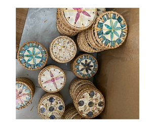 Round Rattan Charger Plates Rattan Placemats Round Woven <b>Place</b> <b>Mats</b> Rattan Plate Chargers Seagrass Placemat Woven Placemats - Product Image 4