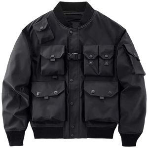 . Blouson aviateur pour hommes, fermeture à glissière complète, tissu respirant, coupe légère, convient à la superposition de vêtements de voyage en plein air et décontractés - Product Image 6
