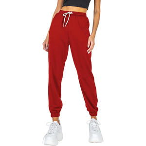 Pantalon de jogging ample personnalisé avec logo, taille haute, en molleton pour femme, respirant, style hip-hop avec décoration en dentelle pour l'hiver - Product Image 2