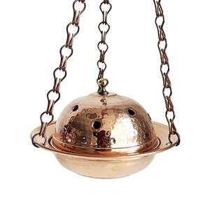 Handmade Copper Traditional Design Hanging <b>Incense</b> <b>Burner</b>, Yoga Meditation Steam, Spiritual Gift, Candle <b>Holder</b> With Lid - Product Image 2