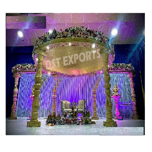 Mariage hindou en bois sculpté Aayushi Mandap Top mariage indien en bois sculpté à la main Mandap Grand gujarati mariage en bois londres - Product Image 1