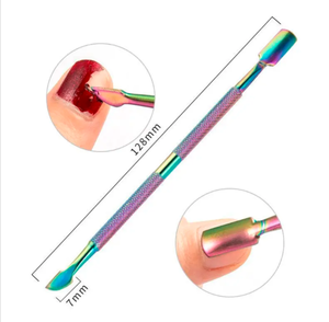 Pousse-cuticules professionnel en acier inoxydable pour manucure, lime à ongles avec large ouverture de mâchoire et lame incurvée - Product Image 4