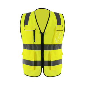 Chaleco de seguridad de alta visibilidad con logotipo personalizado, chaqueta reflectante de clase 3 con múltiples bolsillos, tela de lona de talla grande - Product Image 2