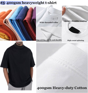 เสื้อยืดผ้าฝ้าย100% 300แกรมสำหรับผู้ชายขนาดใหญ่พิเศษเสื้อยืดถักทรงโอเวอร์ไซส์ออกแบบโลโก้ได้ตามต้องการ - Product Image 6