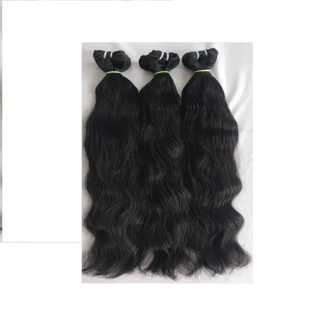 Export 100% RAW South Indian Temple Remy Virgin 20 'Natural Wave Bundle Extensión de cabello Proveedor de trama de máquina doble de donante único