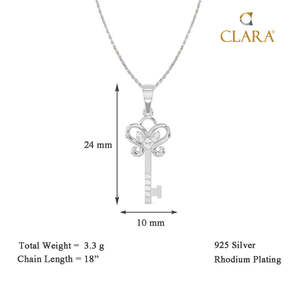 สร้อยคอพร้อมจี้รูปกุญแจเงินแท้ 925 - จี้และเครื่องประดับคุณภาพดี - Product Image 4