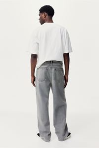 กางเกงยีนส์ขายาวสำหรับผู้ชาย, กางเกงหลวมผ้าฝ้ายเนื้อแข็งกางเกงยีนส์ผ่อนคลายขาโค้งมนคุณภาพระดับพรีเมียม - Product Image 5