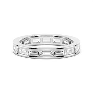 Emerald Cut Moissanite Diamond Eternity Band 9K Gold <b>Ring</b> Channel Product Category Moissanite <b>Rings</b> - Product Image 5