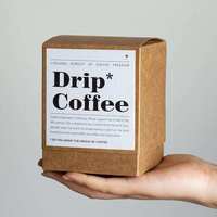 Boîte d'emballage en papier pour café personnalisée OEM, vente chaude, avec bande détachable, pliable, emballage en papier pour aliments de vente au détail
