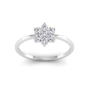 แหวนเงินแท้ 925 รูปทรงดอกไม้คลาสสิก ประดับเพชรทรงคลัสเตอร์แบบฮาโล  เพชรใสเพาะเลี้ยงในห้องปฏิบัติการ สำหรับงานหมั้นและงานแต่งงาน ผู้หญิง พร้อมใบรับรอง IGI - Product Image 2