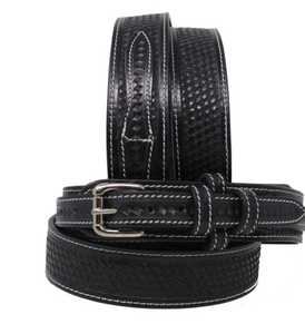 Fancy Full Grain Heavy Duty Leather Belt Brown Premium Cow Hide Custom <b>Beaded</b> Designs Luxury Belts Ready to Ship Unisex - Product Image 3