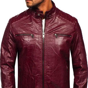 Chaqueta de cuero PU personalizable para hombre, estilo urbano, corte holgado, talla grande, con capucha abatible, teñida, forro polar térmico, cremallera y piel sintética. - Product Image 1